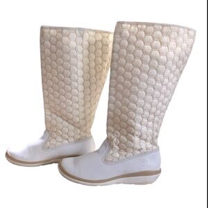Timberland Kickadillaquilt Womens Boots White Leather Vintage 8.5